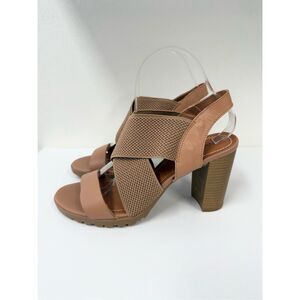 Bottero Block‎ Heel Stretch Strap Leather Heels US 8 Brazil